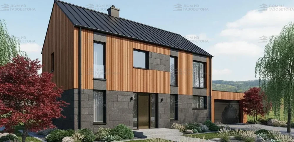 Проект Двухэтажный дом 14 на 10, 141 м2